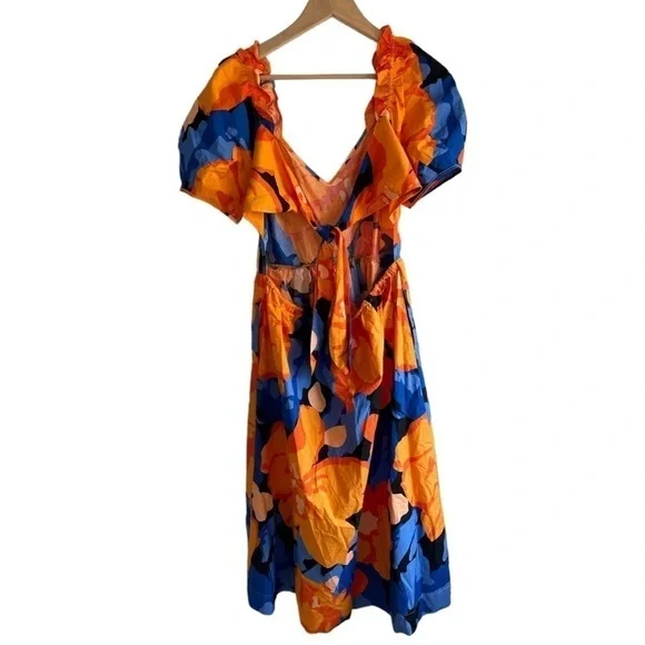 Tabitha Brown x Target Floral Print Puff Sleeve Tie-Back Midi Dress - Picture 6 of 8